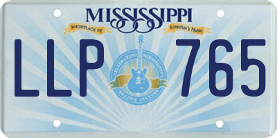 MS license plate LLP765