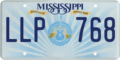 MS license plate LLP768