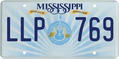 MS license plate LLP769