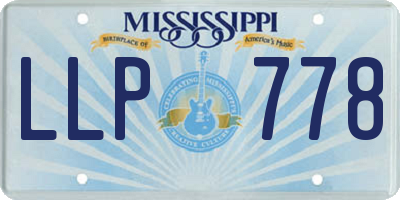 MS license plate LLP778