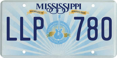 MS license plate LLP780