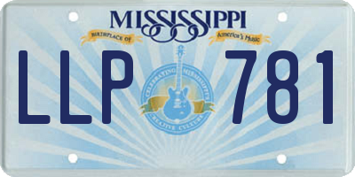 MS license plate LLP781