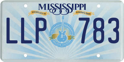 MS license plate LLP783