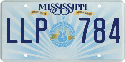 MS license plate LLP784