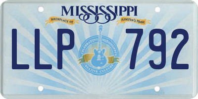 MS license plate LLP792