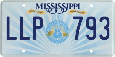 MS license plate LLP793