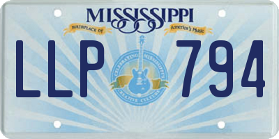 MS license plate LLP794