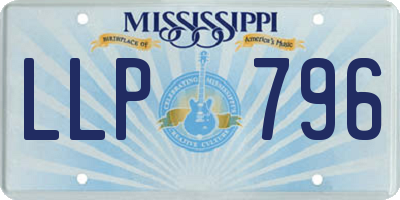 MS license plate LLP796