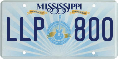 MS license plate LLP800