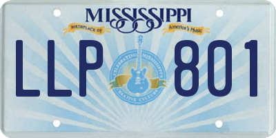 MS license plate LLP801