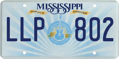 MS license plate LLP802