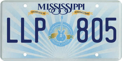MS license plate LLP805