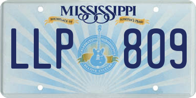 MS license plate LLP809