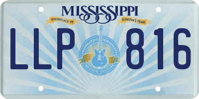 MS license plate LLP816