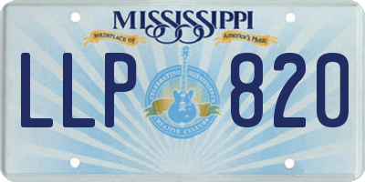 MS license plate LLP820