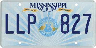 MS license plate LLP827