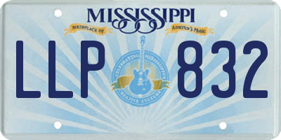 MS license plate LLP832