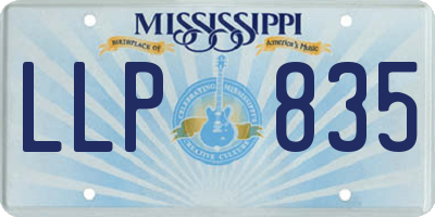 MS license plate LLP835