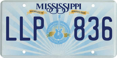 MS license plate LLP836