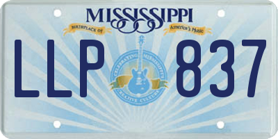 MS license plate LLP837