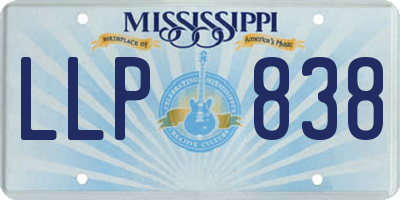 MS license plate LLP838