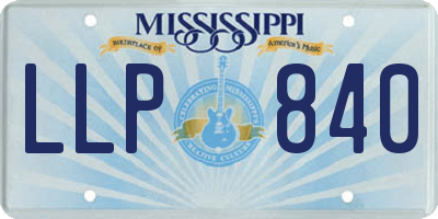 MS license plate LLP840