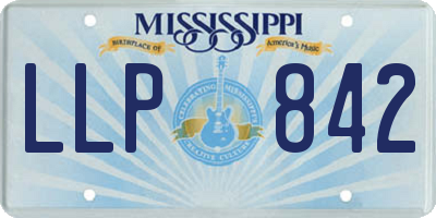 MS license plate LLP842