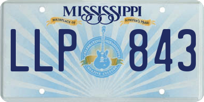 MS license plate LLP843