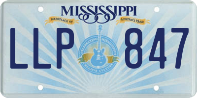 MS license plate LLP847