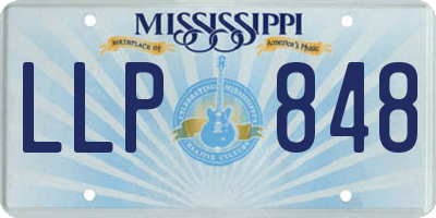 MS license plate LLP848