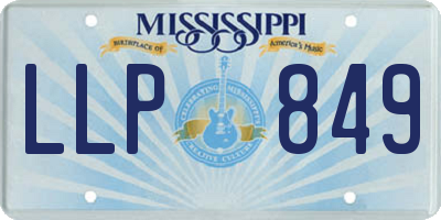 MS license plate LLP849