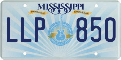 MS license plate LLP850