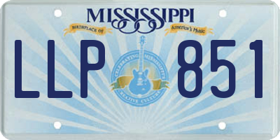MS license plate LLP851