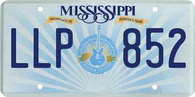 MS license plate LLP852