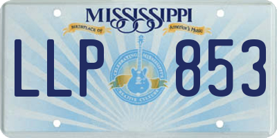 MS license plate LLP853