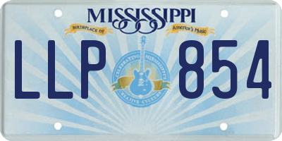 MS license plate LLP854