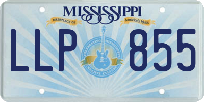 MS license plate LLP855