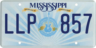 MS license plate LLP857