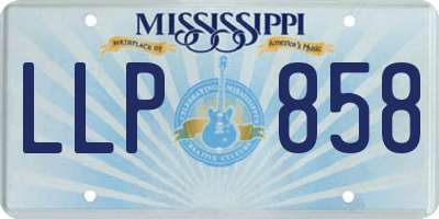 MS license plate LLP858