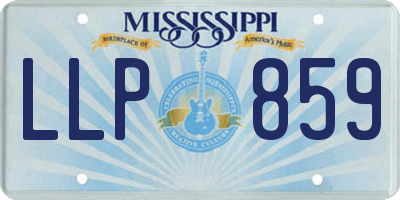 MS license plate LLP859