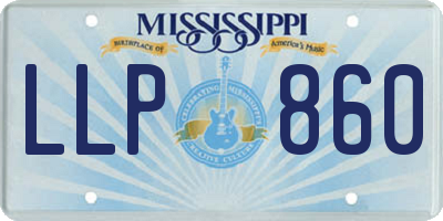 MS license plate LLP860