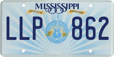 MS license plate LLP862