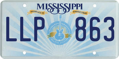 MS license plate LLP863