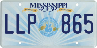 MS license plate LLP865