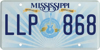 MS license plate LLP868