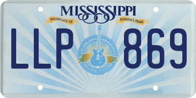 MS license plate LLP869