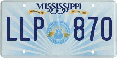 MS license plate LLP870