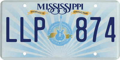 MS license plate LLP874