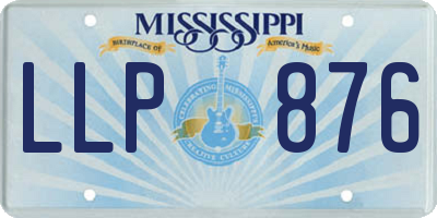 MS license plate LLP876
