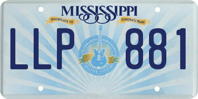 MS license plate LLP881
